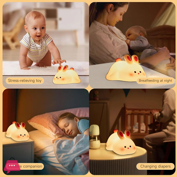 Rechargeable Silicon Rabbit Lamp With Touch Sensor