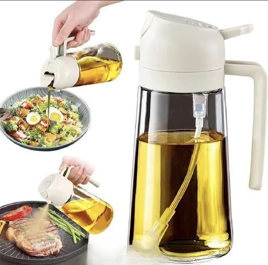 2-in-1 Oil Sprayer Bottle for Kitchen – Spray & Pour Dispenser