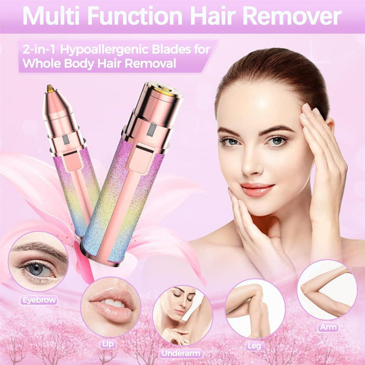 2-in-1 Electric Eyebrow Trimmer and Facial Hair Shaver