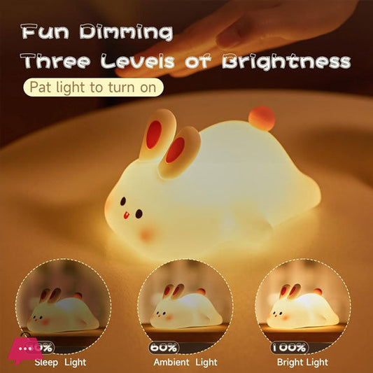 Rechargeable Silicon Rabbit Lamp With Touch Sensor