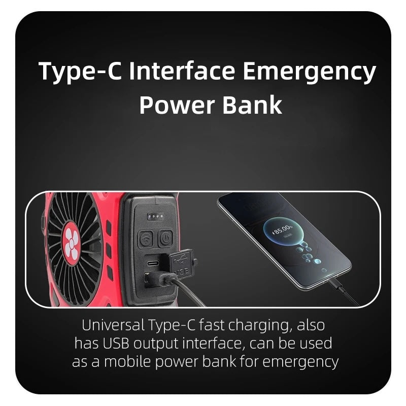 Rechargeable Fan with LED Light