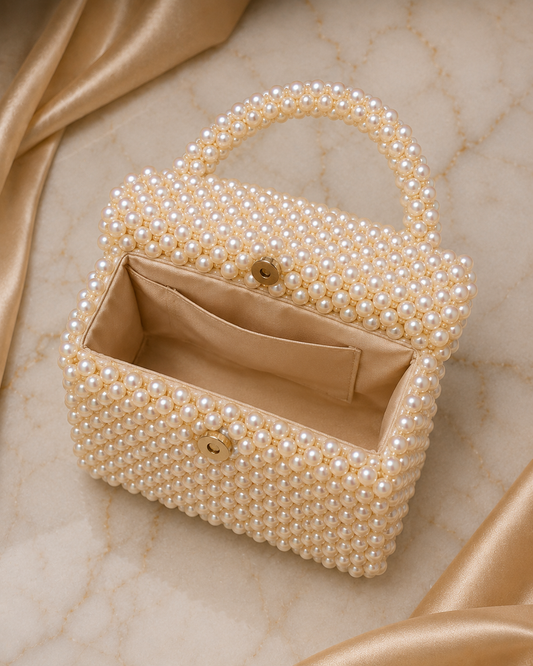 Lumina Pearl Beaded Bag