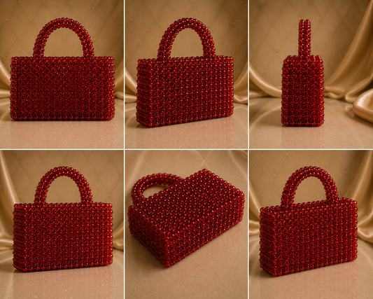 Carmine Crystal Pearl Allegro Bag