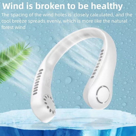 X5 Leafless Hanging Neck Fan with Adjustable Neck Band - Portable Rechargeable Neck Fan - Neck Fan For Summer (Random Color)