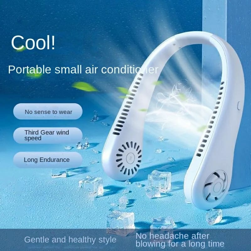 Raywa Summer Cooling Combo – Portable Air Cooler Fan & Rechargeable Leafless Neck Fan