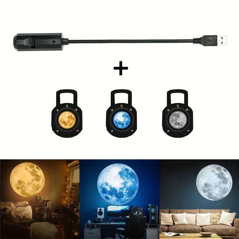 USB Power 3 Color Moon Lamps