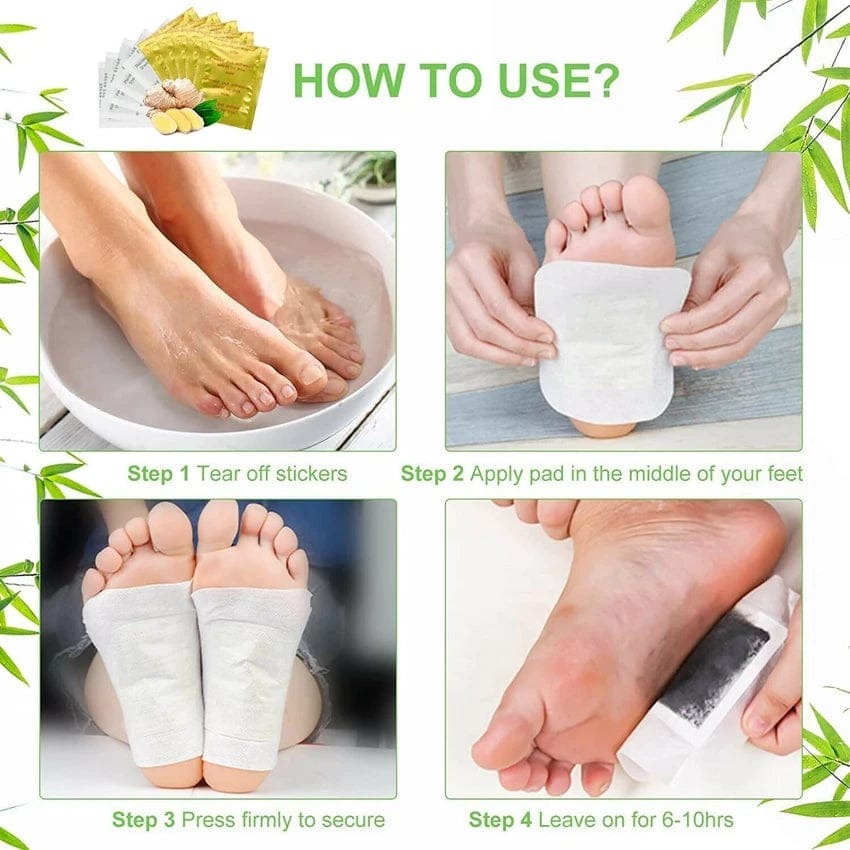 Kinoki Bamboo Vinegar Foot Detox Patches – Natural Overnight Foot Pads | Pack of 10