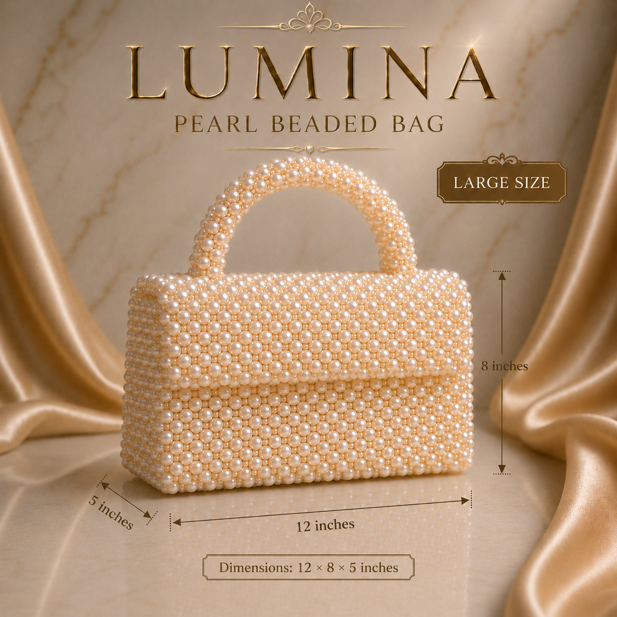 Lumina Pearl Beaded Bag