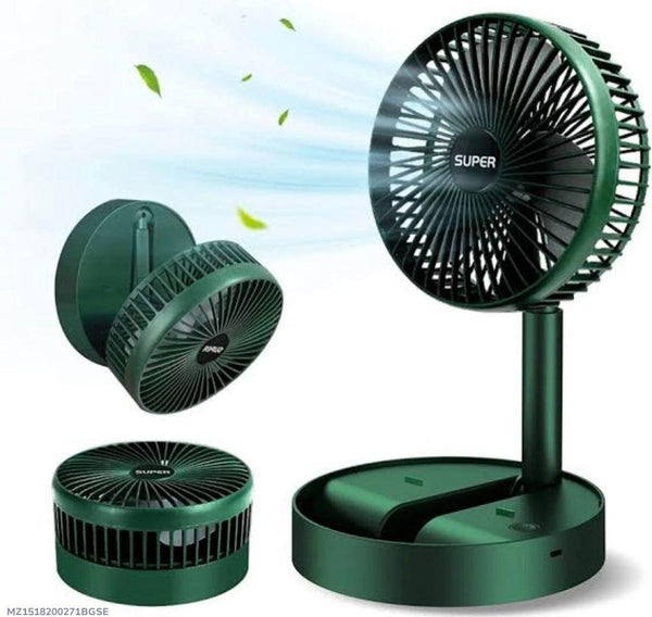 Foldable Rechargeable Fan Green ABS Portable Cooling