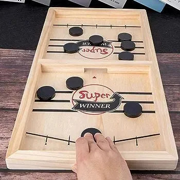Sling Puck Board Wooden Desktop Hockey Game
