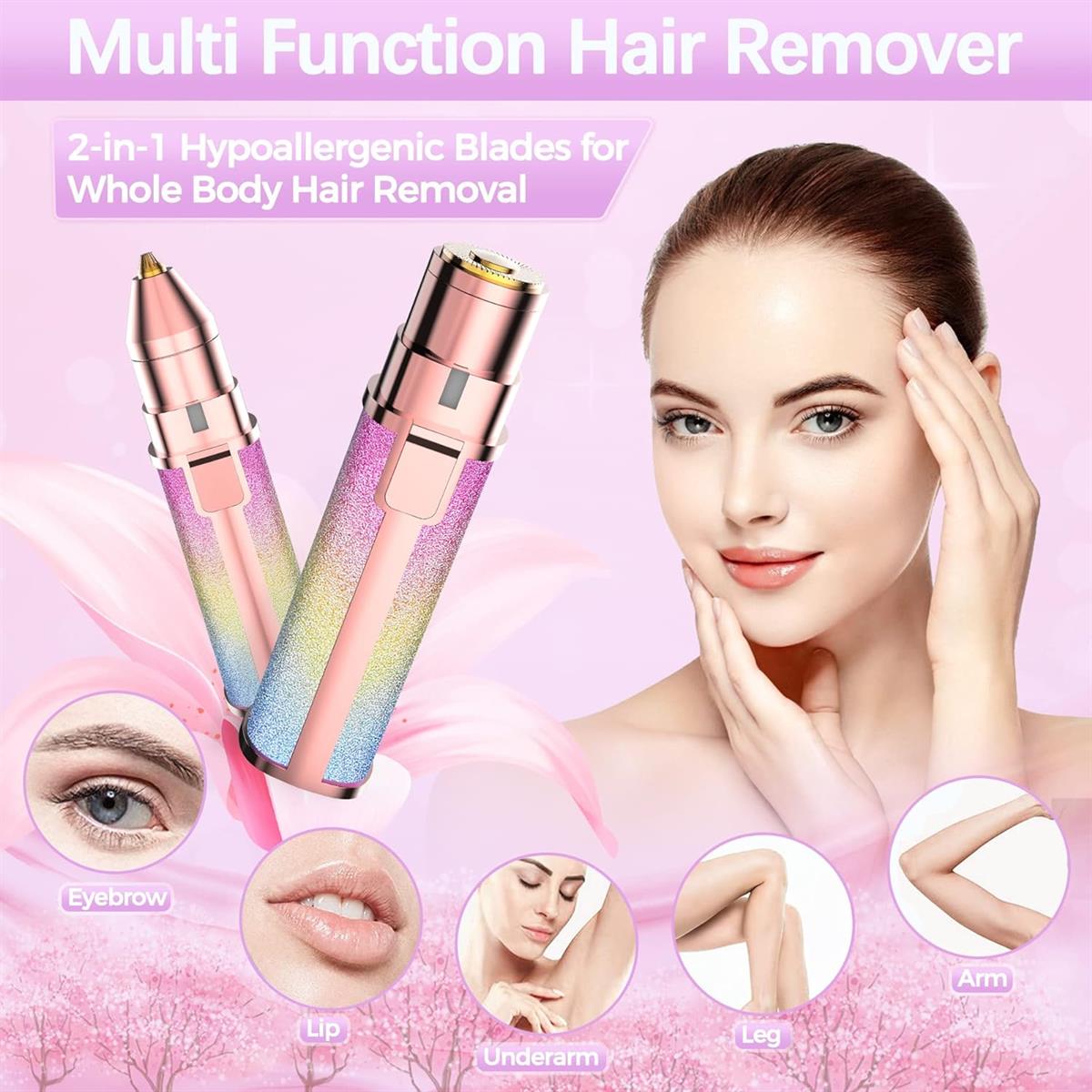 2-in-1 Electric Eyebrow Trimmer and Facial Hair Shaver