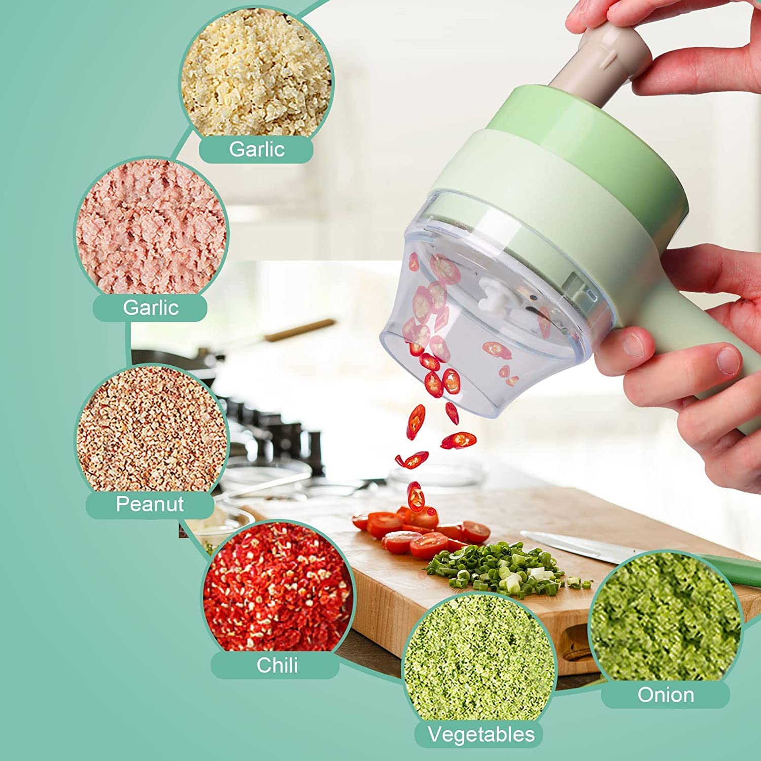 5 in 1 Handheld Hammer Electric Vegetable Cutter – Raywa