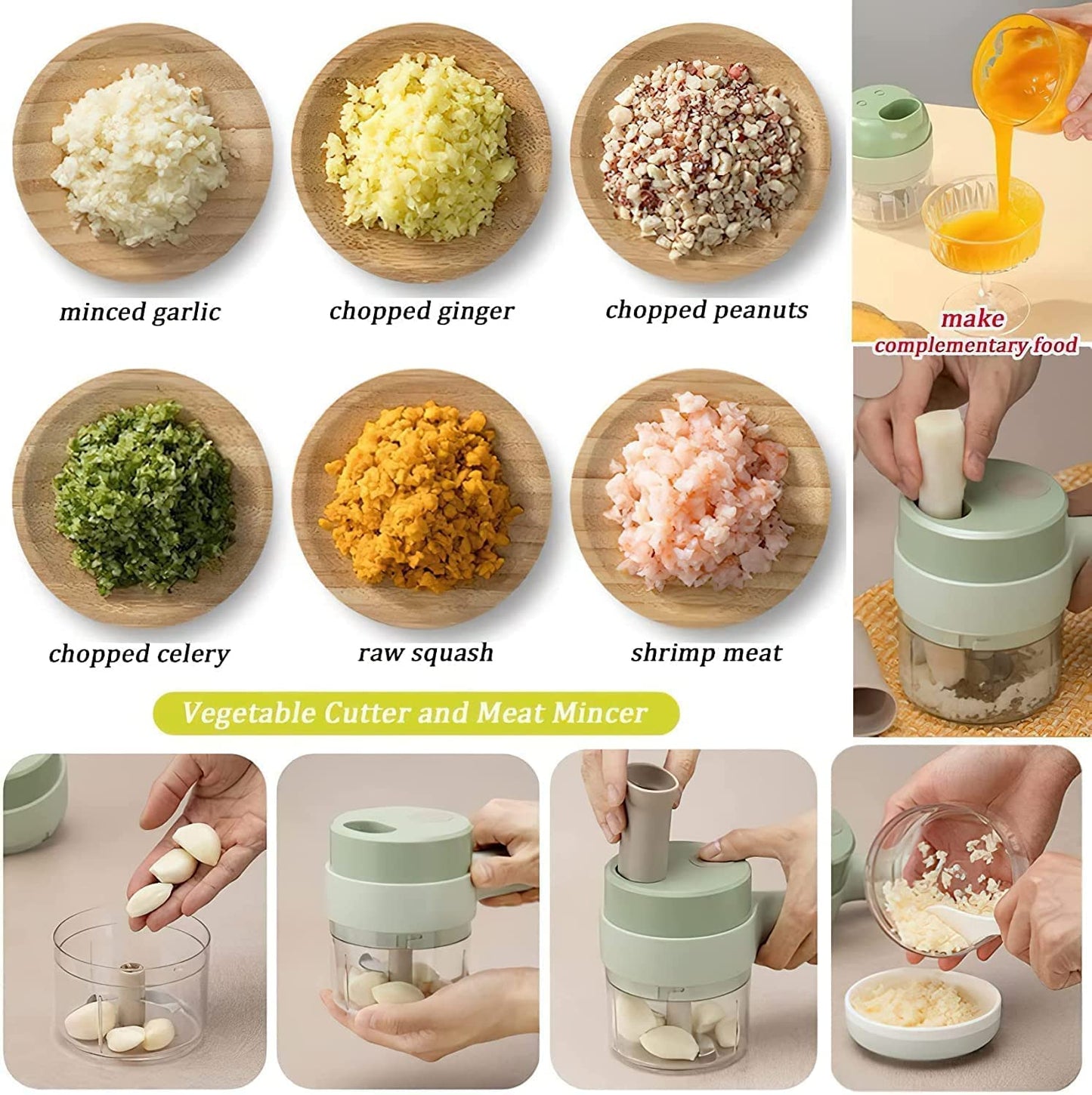 5 in 1 Handheld Hammer Electric Vegetable Cutter