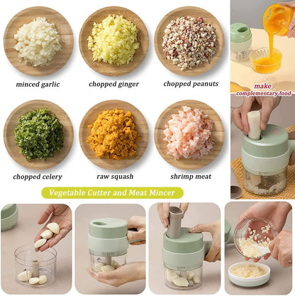5 in 1 Handheld Hammer Electric Vegetable Cutter