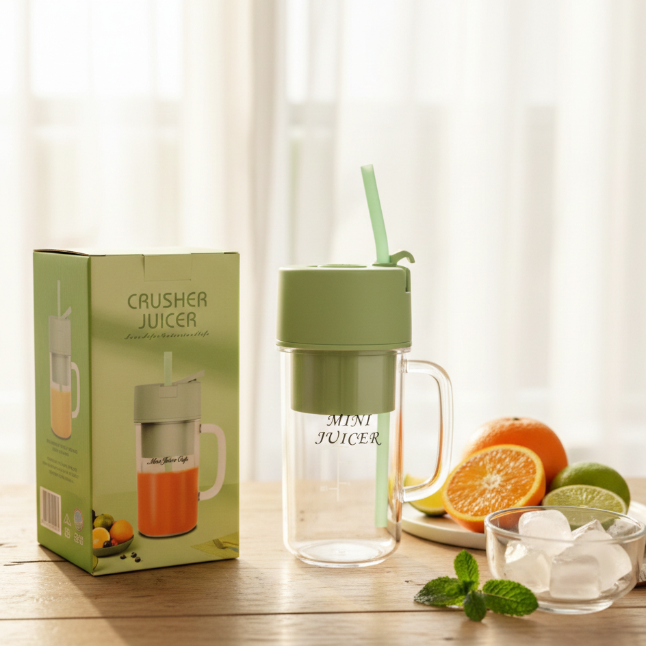 Portable Blender & Smoothie Maker with Built-In Straw