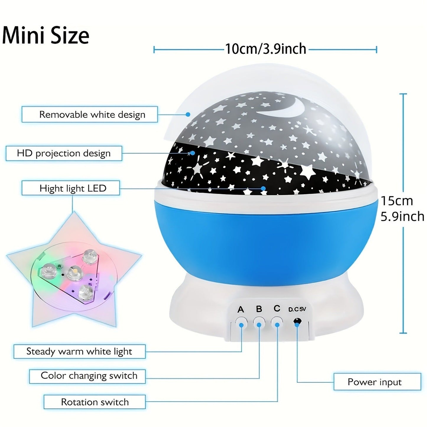 360° Rotating Star Master Projection Lamp | USB/Battery Operated