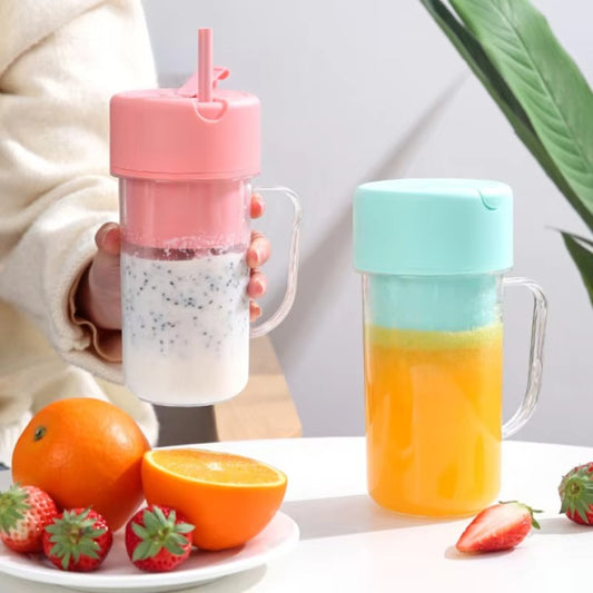 Professional Mini Juicer – Portable Blender & Smoothie Maker with Built-In Straw | Compact Fruit Extractor for Travel & Home Use
