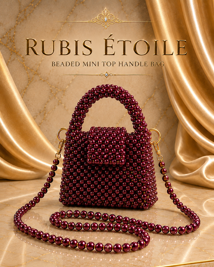 Rubis Étoile Beaded Mini Top Handle Bag