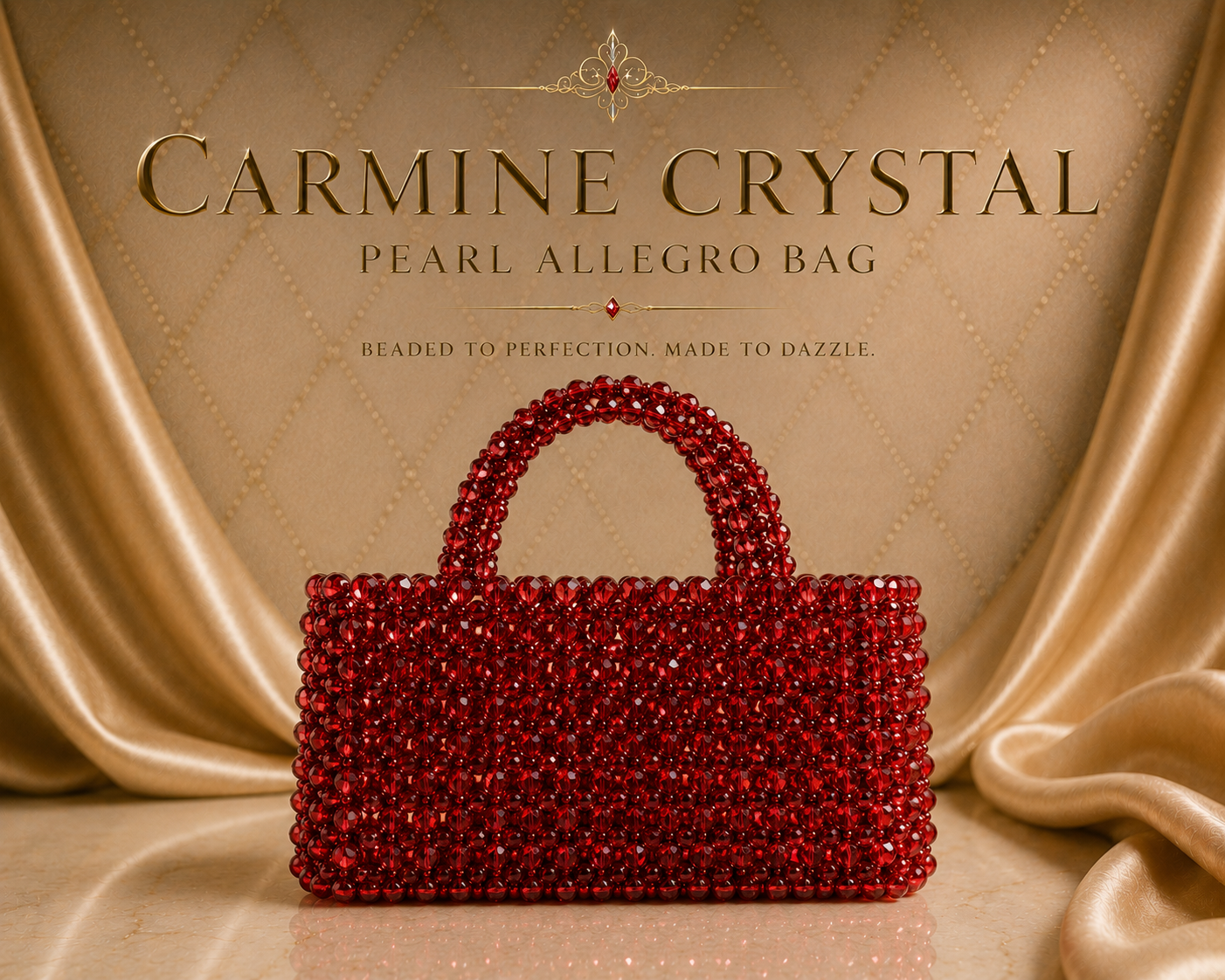 Carmine Crystal Pearl Allegro Bag