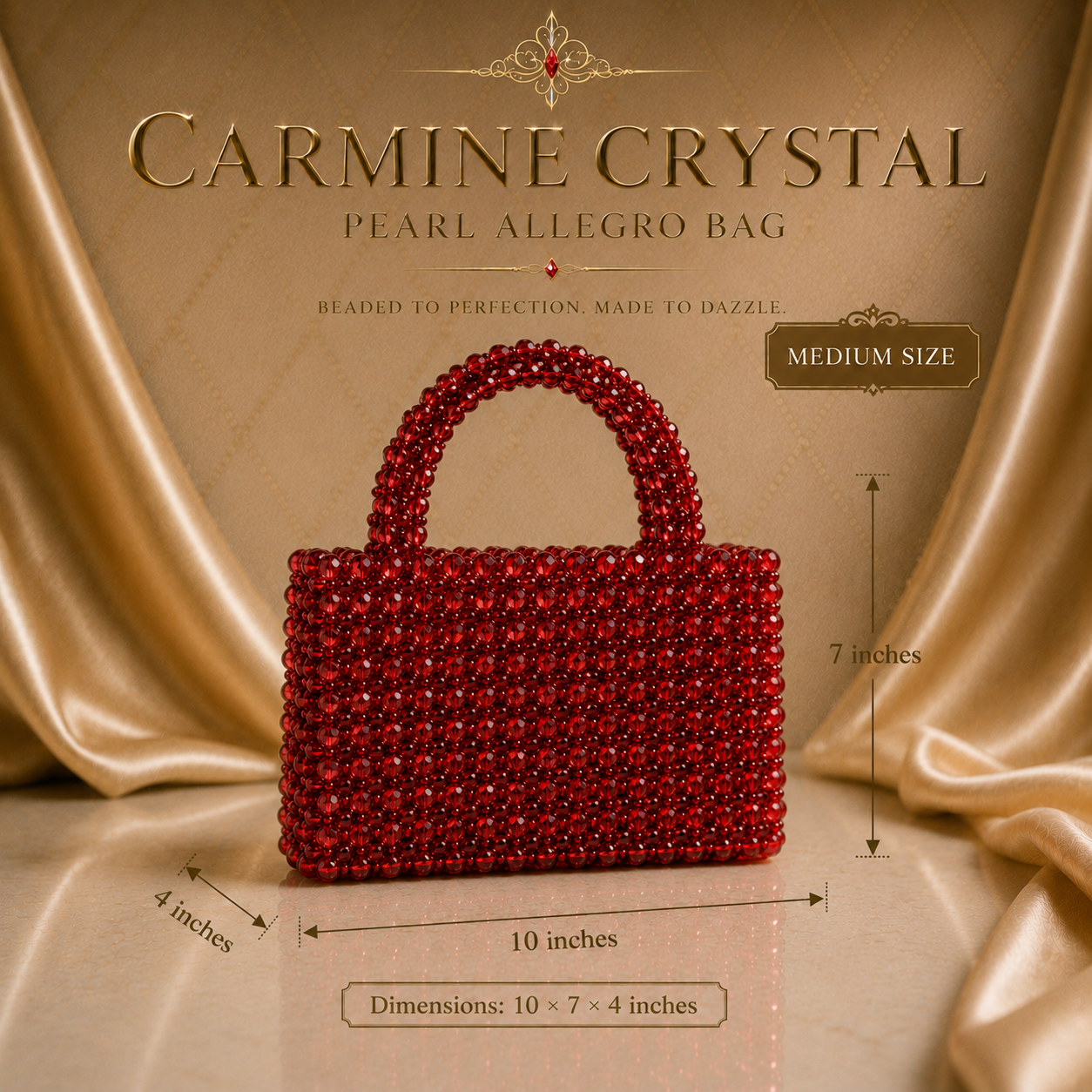 Carmine Crystal Pearl Allegro Bag