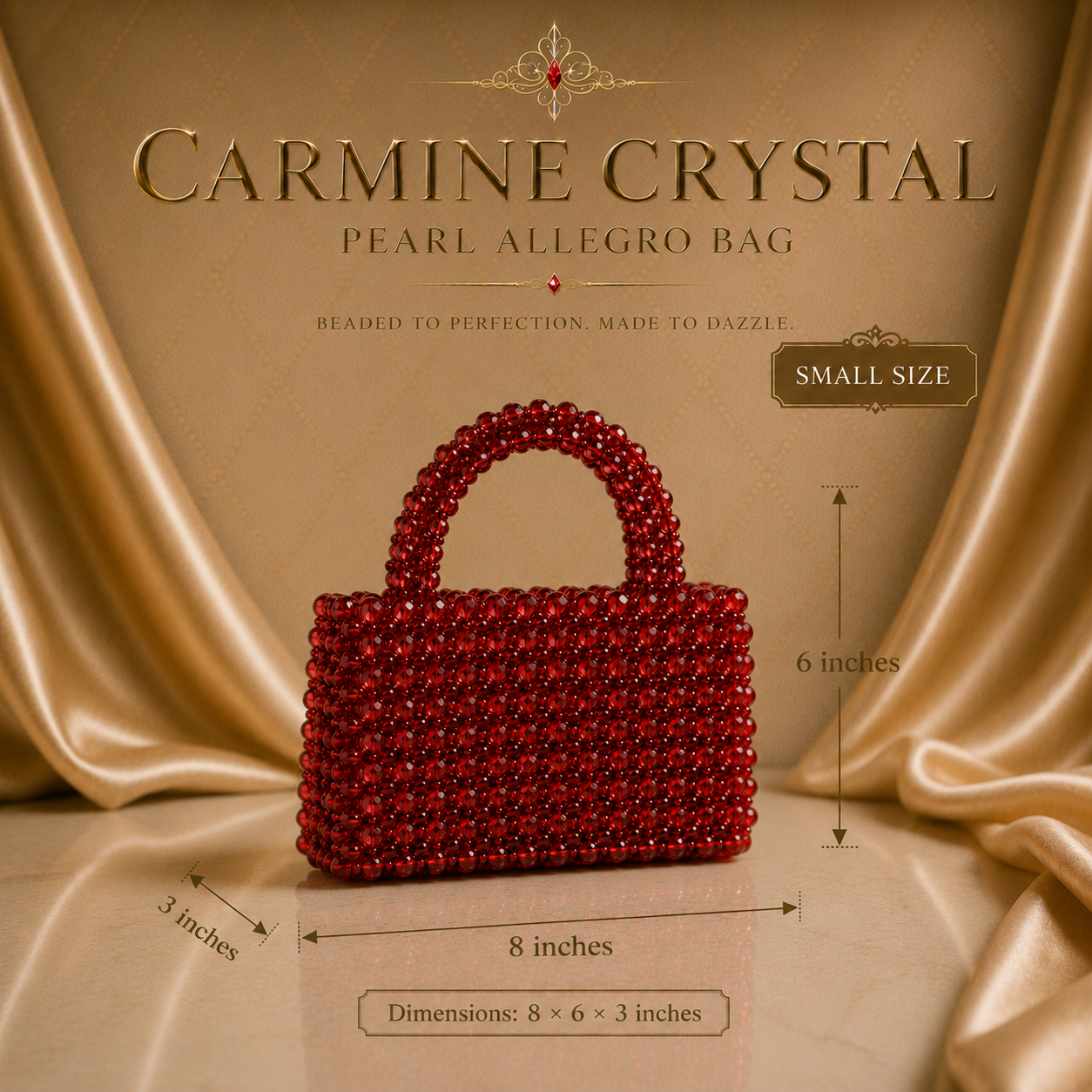Carmine Crystal Pearl Allegro Bag