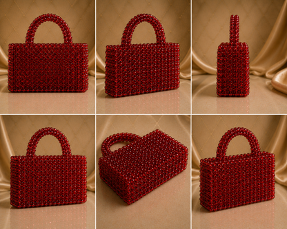 Carmine Crystal Pearl Allegro Bag