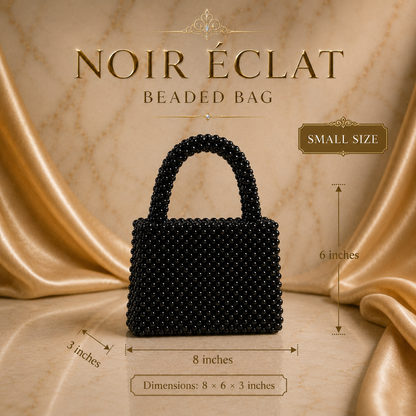 Noir Éclat Beaded Bag