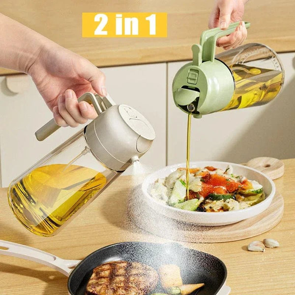 2-in-1 Oil Sprayer Bottle for Kitchen – Spray & Pour Dispenser