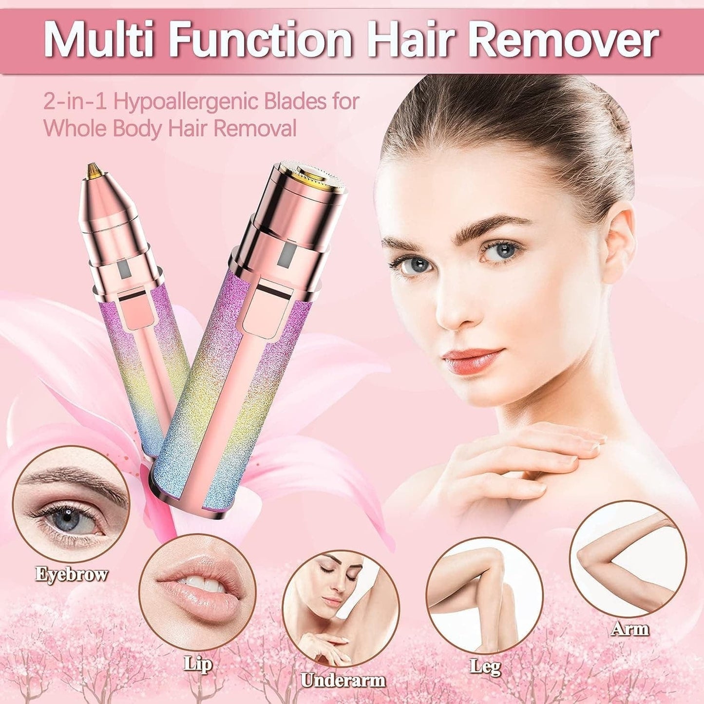 2-in-1 Electric Eyebrow Trimmer and Facial Hair Shaver