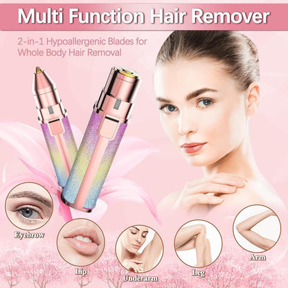 2-in-1 Electric Eyebrow Trimmer and Facial Hair Shaver