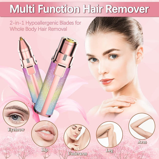 2-in-1 Electric Eyebrow Trimmer and Facial Hair Shaver