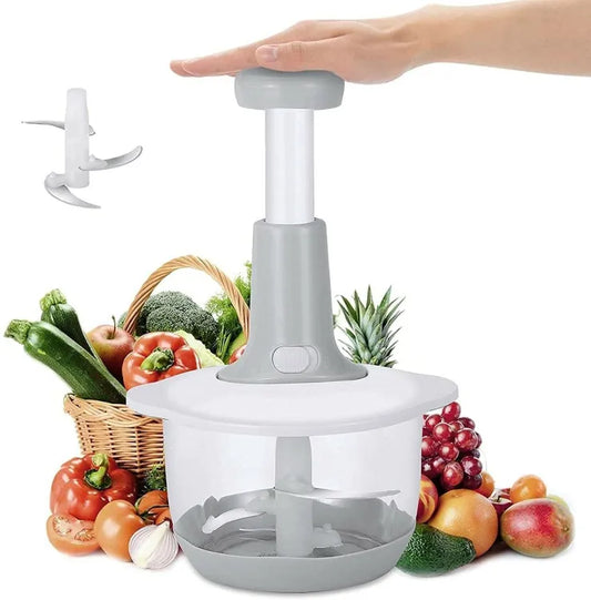 1.5L Manual Food Chopper – Speedy Hand Press Vegetable & Fruit Cutter