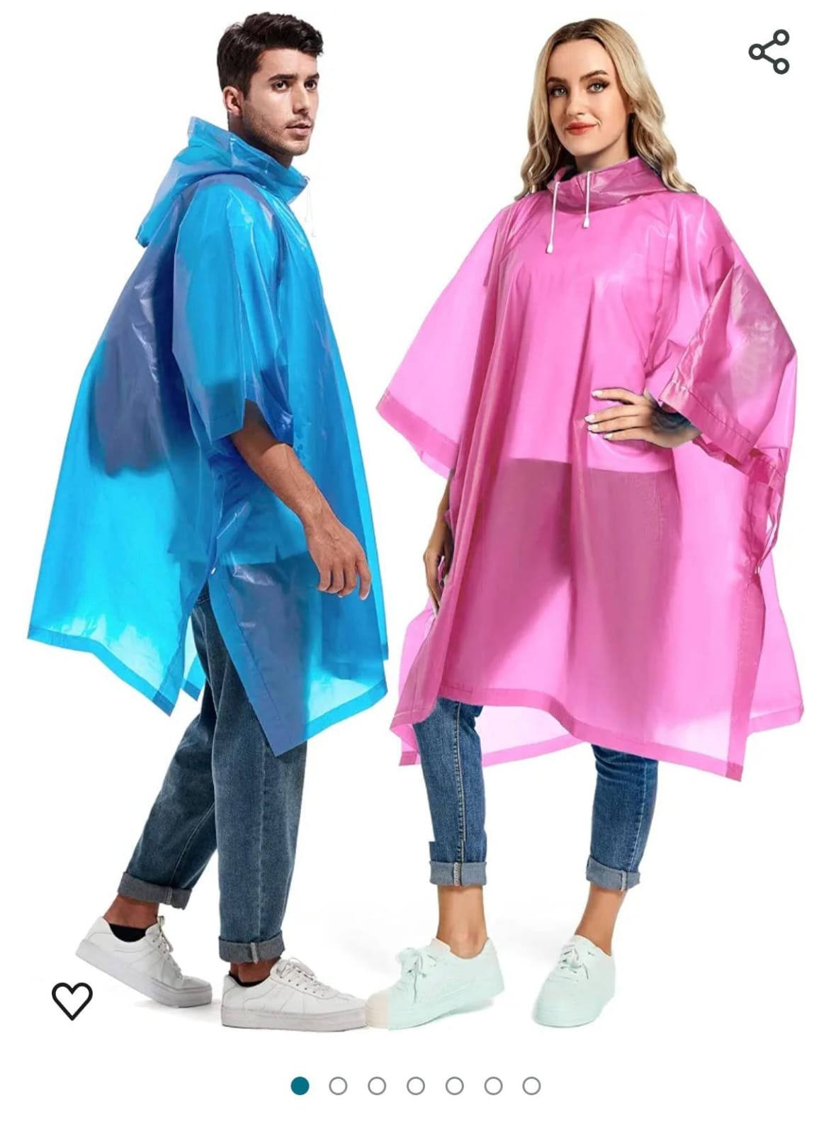 Reusable Waterproof Rain Poncho for Adults | Heavy Duty Hooded Emergency Rain Coat