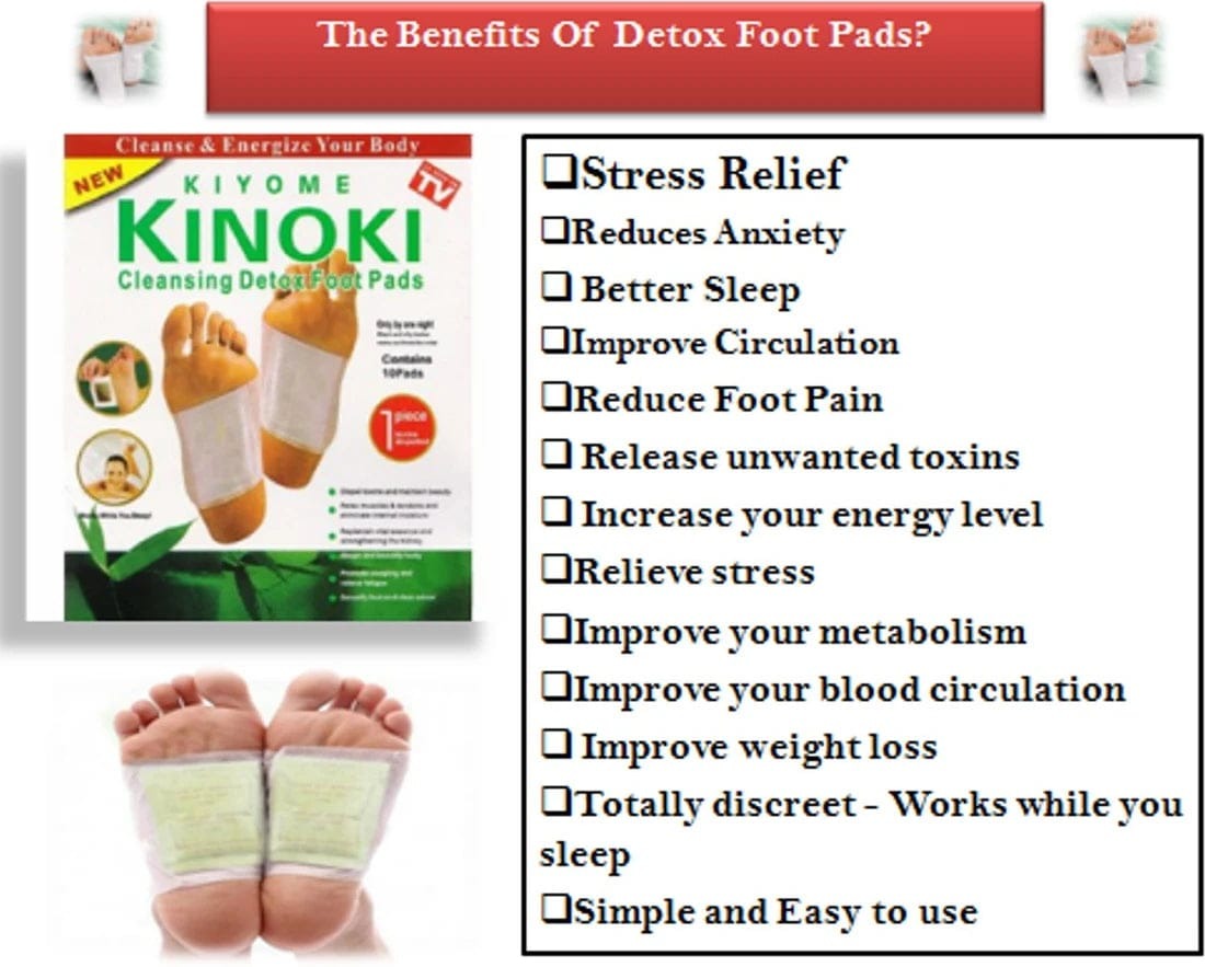 Kinoki Bamboo Vinegar Foot Detox Patches – Natural Overnight Foot Pads | Pack of 10