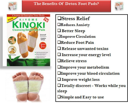 Kinoki Bamboo Vinegar Foot Detox Patches – Natural Overnight Foot Pads | Pack of 10