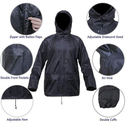 Waterproof Rain Suit for Men & Women | Lightweight Hooded Raincoat with Pockets