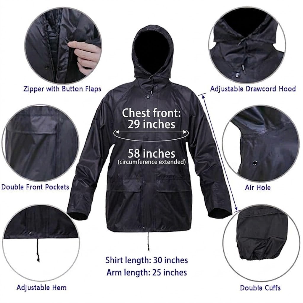 Waterproof Rain Suit for Men & Women | Lightweight Hooded Raincoat with Pockets