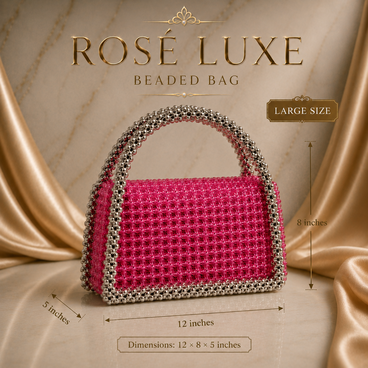 Rose Luxe Beaded Bag