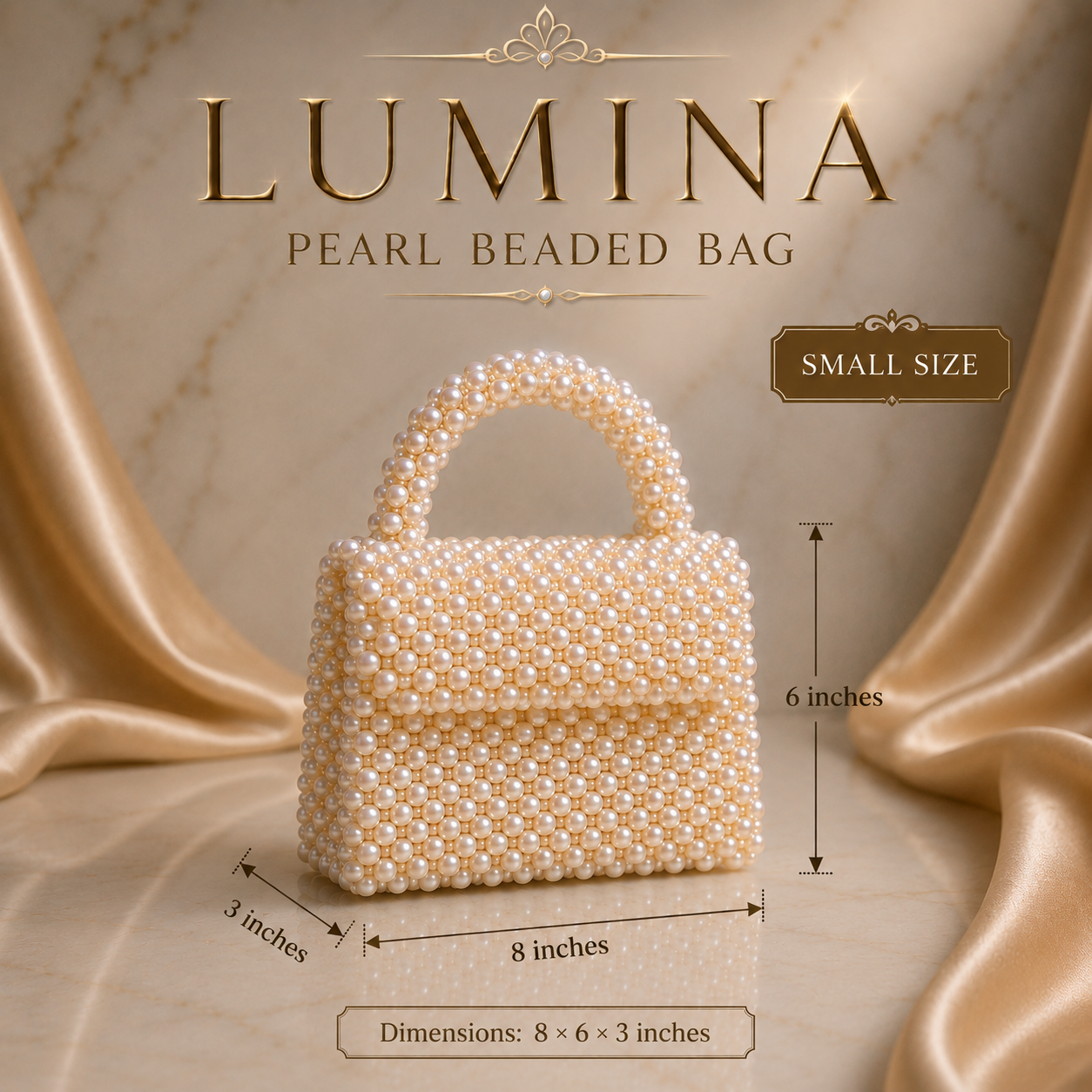 Lumina Pearl Beaded Bag
